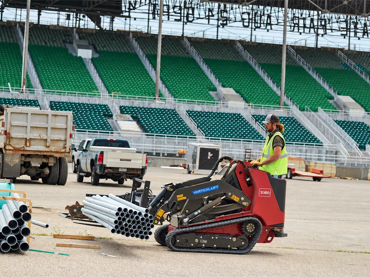 TORO Dingo TX1000 on a stadium construction site