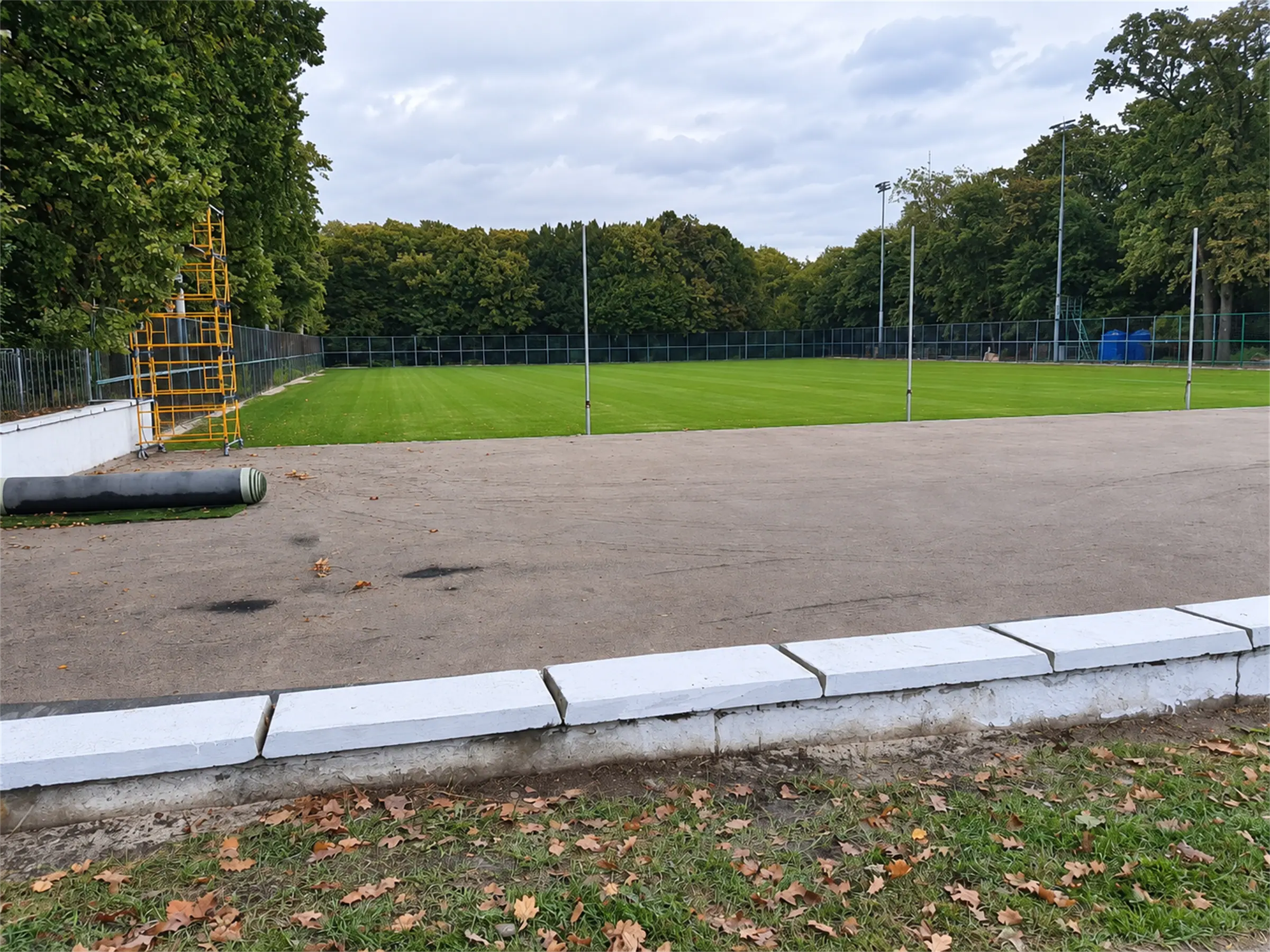 The pitch and the running track