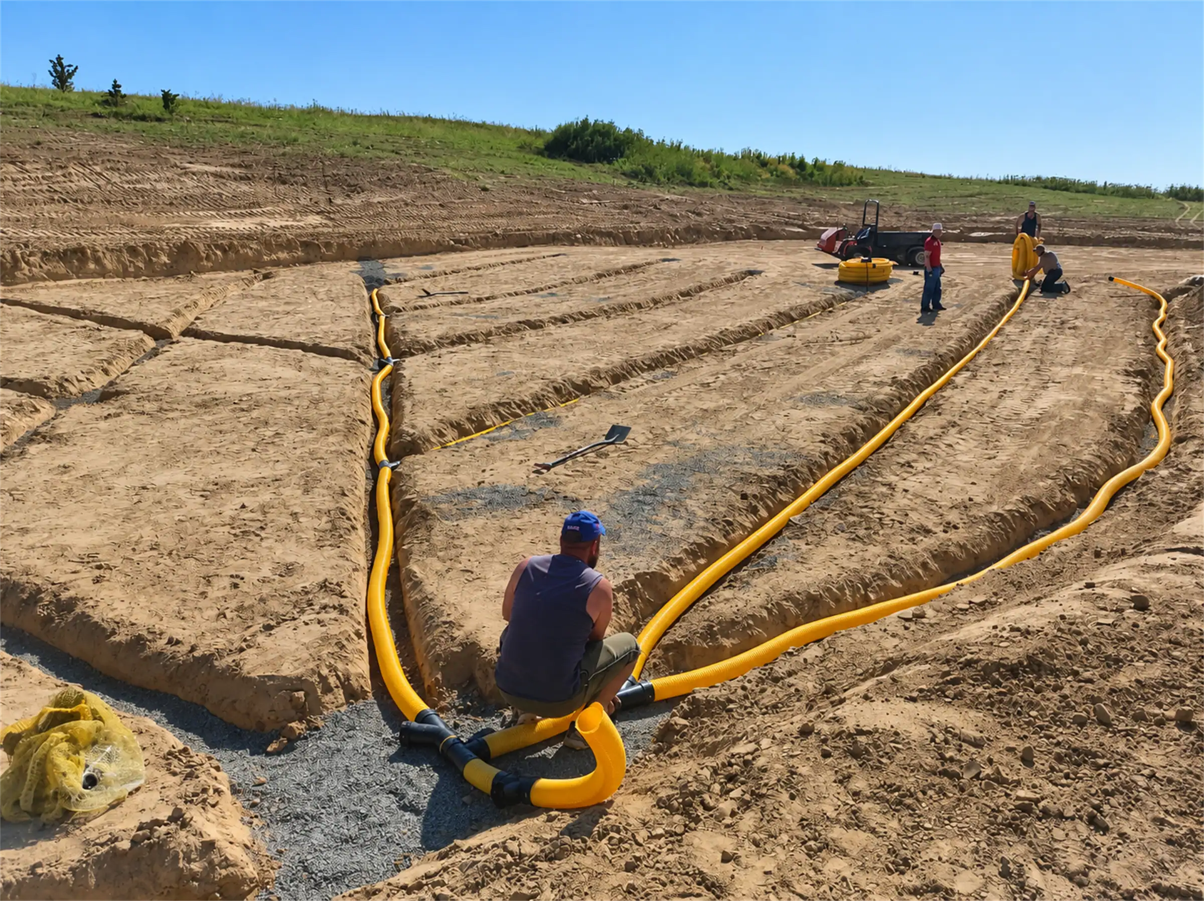 Herringbone drainage system